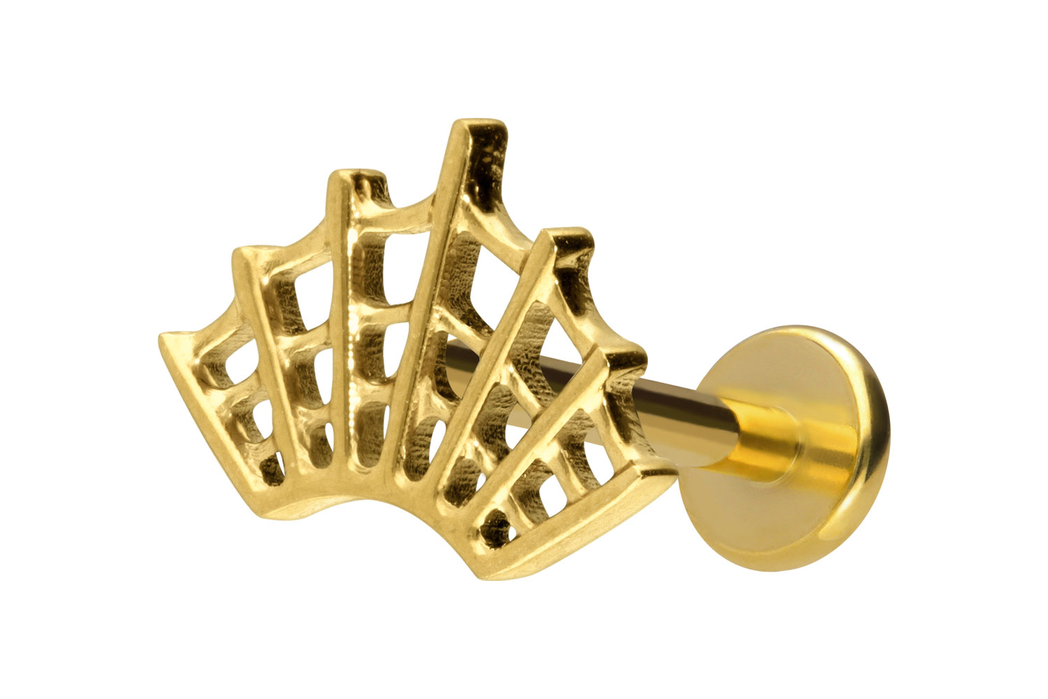 Titan Labret Piercing mit Innengewinde SPINNENNETZ